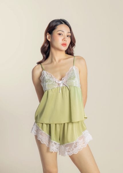 Eveline Florette Nightwear Set in Olive Green