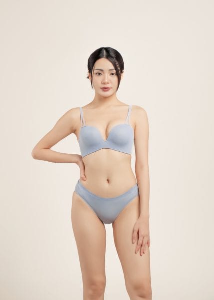 Airy Boost Push-up Bra + Pantie Set in Blue