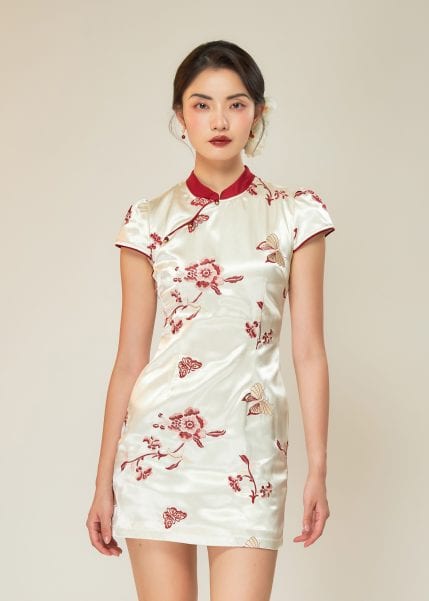 Snow Garnet Mini Qipao