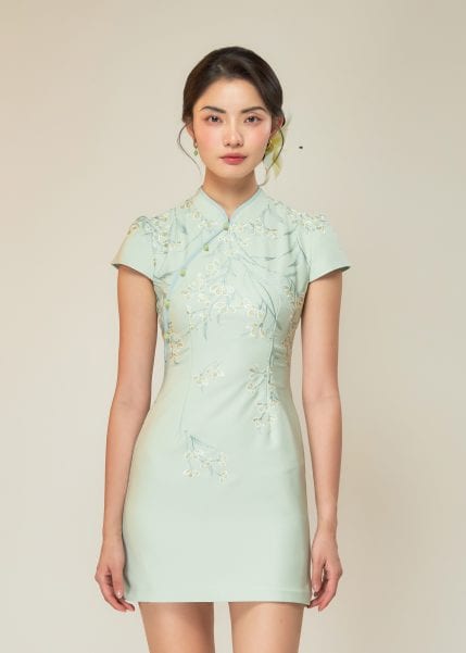 Jade Convallaria Mini Qipao