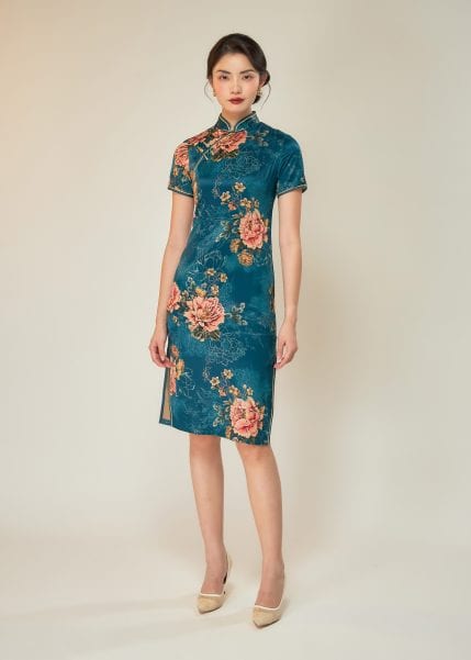 Veiled Divulgence Midi Qipao