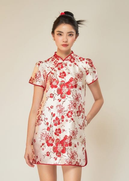 Speckled Blossoms Mini Qipao